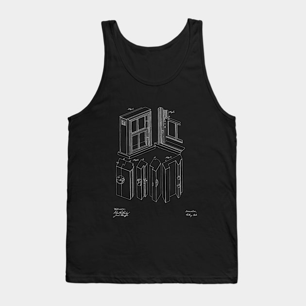 window sash and fastener Vintage Patent Hand Drawing Tank Top by TheYoungDesigns